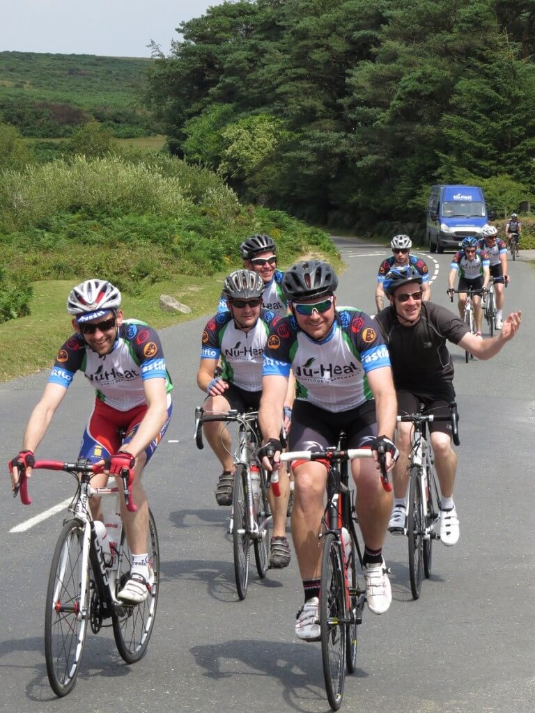The Nu-Heat cyclists on the charity ride