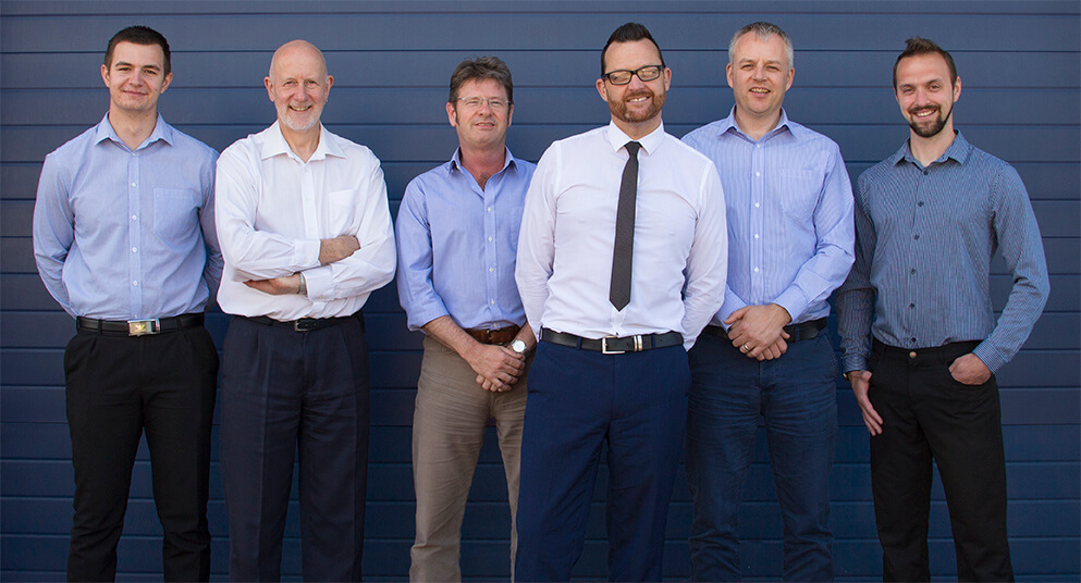 Nu-Heat's Technical Team, from left to right: Steven, Nigel (Technical Administrator), Paul, Dean (Technical Support Manager), John & Ollie
