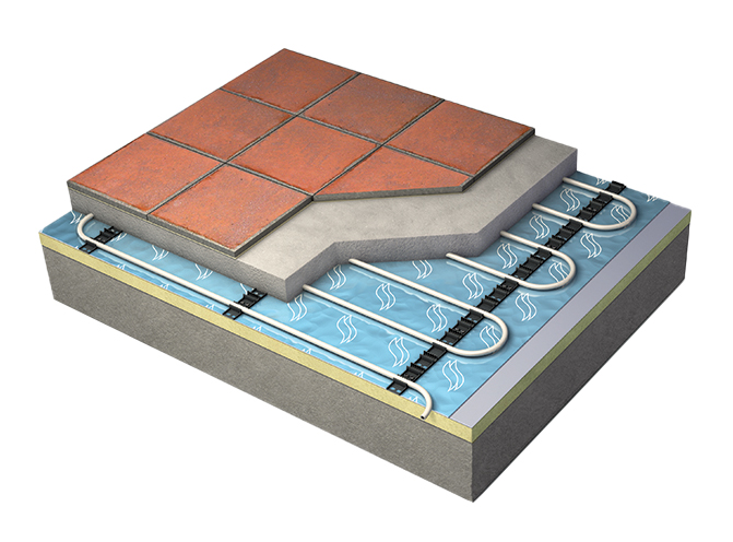 Screed underfloor heating
