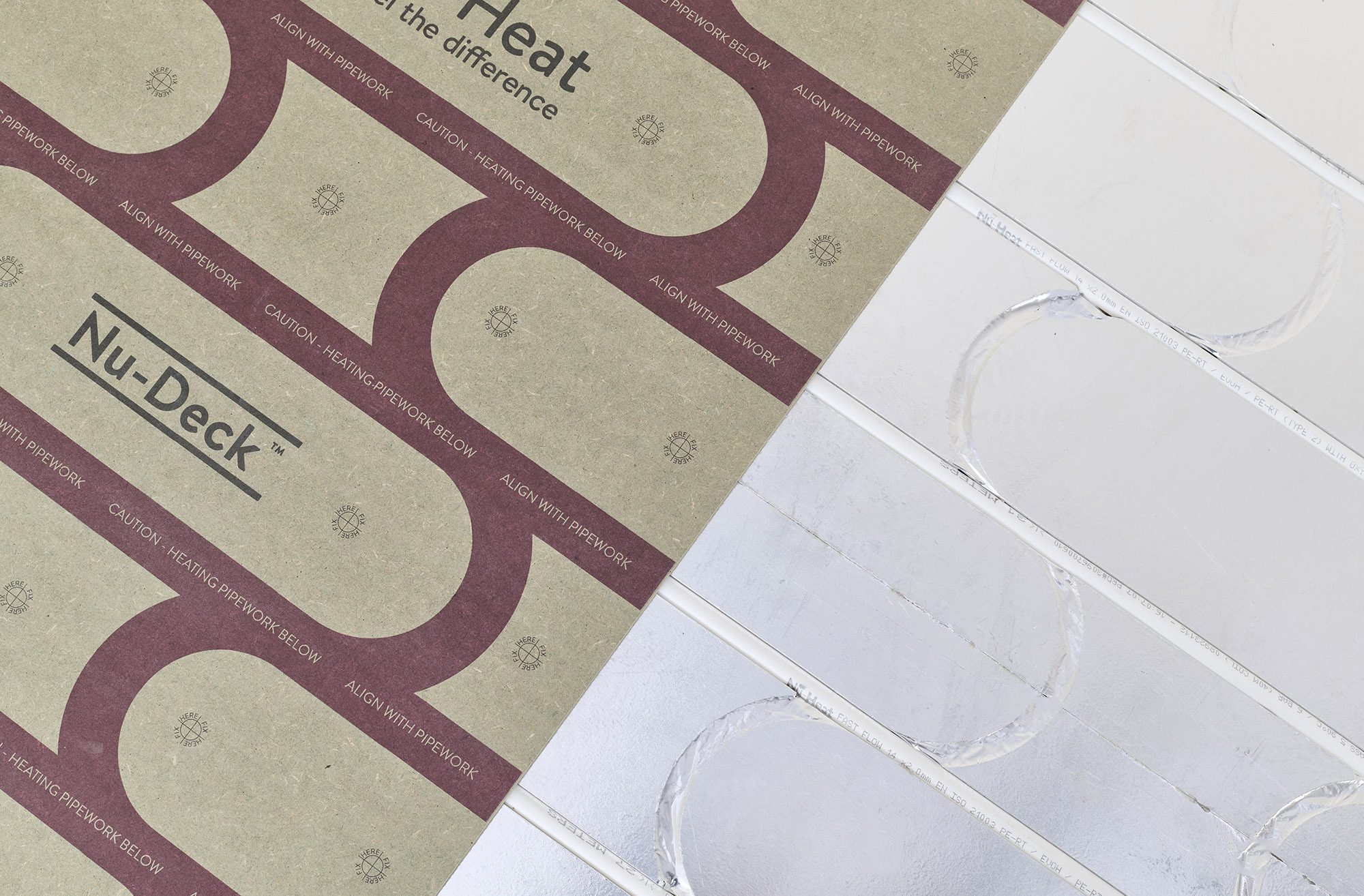 Underfloor heating chipboard floor system NuDeck NuHeat