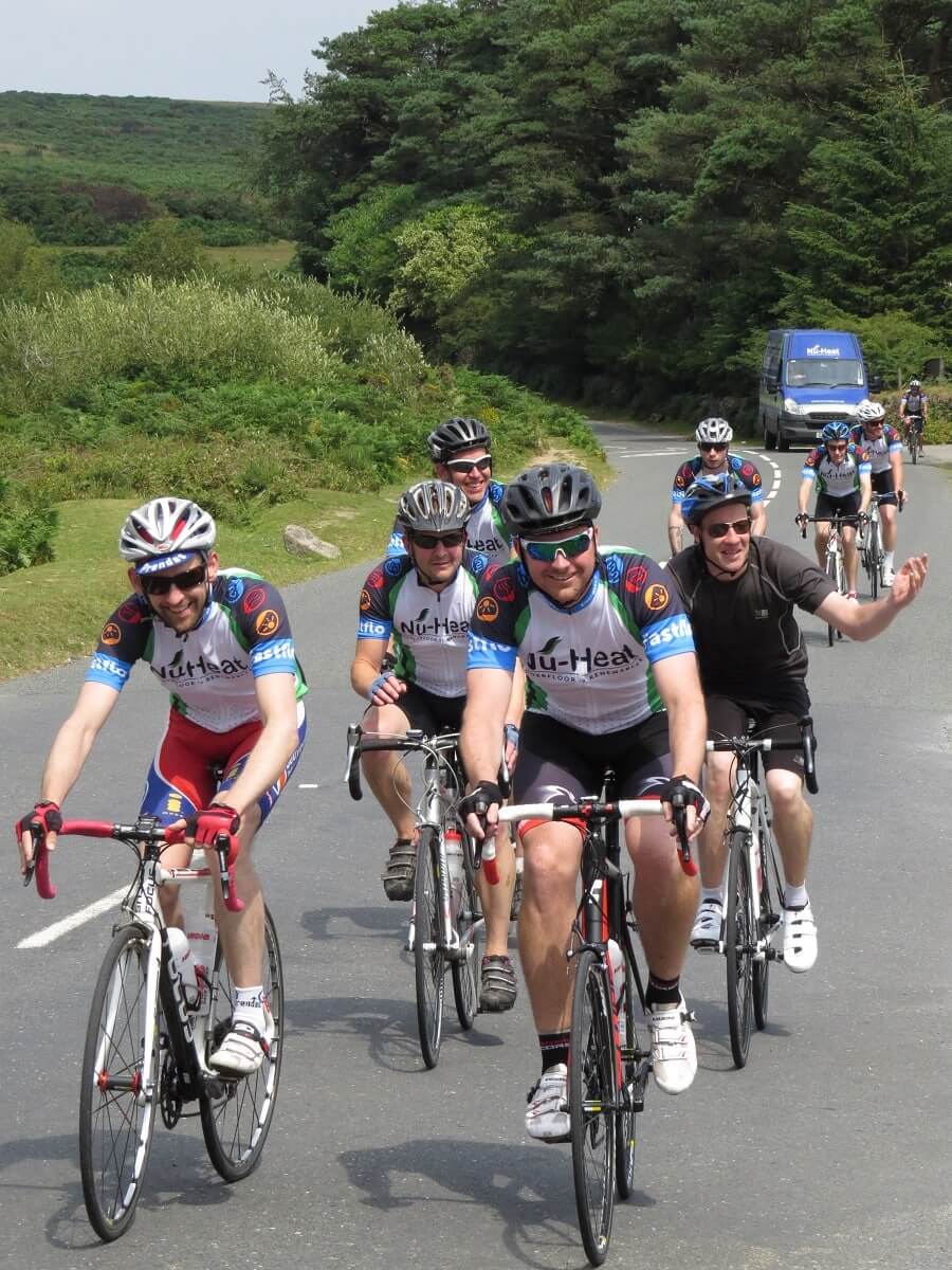 The Nu-Heat cyclists on the charity ride