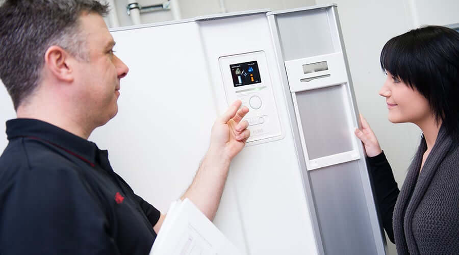 NIBE Heatpump shown to homeowner